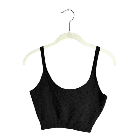 Charlie Holiday Black Cropped Pullover Sweater Tank Size 6 - Picture 1 of 6